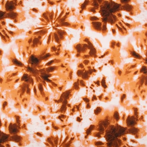 SCHÖNER LEBEN. French Terry Sommersweat Meterware Tie Dye Batik weiß Kupfer 1,45m