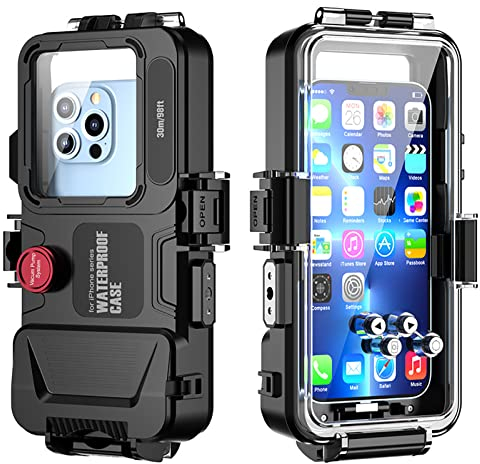 LMEIL Tauchtasche, wasserdichte Handyhülle, wasserdichte Tiefe Von 30 M/98 F, Vakuumgerät, Sturz- Und Kratzfest, Geeignet Für Smartphones Der iPhone-Serie, Erhältlich Für Abenteuer