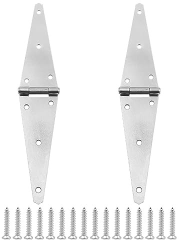 Set mit 2 Riemenscharnieren für Gartenschuppen, Tür, Tor, ZONADAH, verzinkte Fensterscharniere, 10 Zoll/254 mm, rostfreie Scharniere, Tür, Scheune, mit Schrauben für Fenster, Schranktüren, Vitrinen