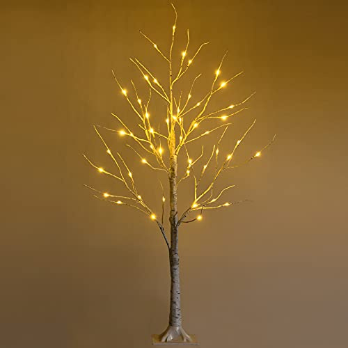 LIFEZEAL Arbre de Noël Artificiel 150 cm/180 cm de Haut, Branches en PVC et Support en Fer, 72/96 LED Blanc Chaud Lumière (120 cm)