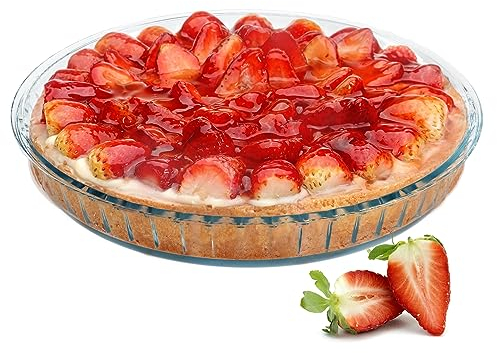 KADAX Stampo in vetro trasparente per torta reale, robusto stampo per torte con fondo spesso, adatto per fornelli elettrici e a gas, per pizza (diametro 28 cm)