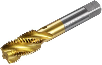 sourcing map Spiralnut-Gewindebohrer M22 x 2,5, metrischer HSS (Hochgeschwindigkeitsstahl), titanbeschichteter Maschinengewindegewinde, Gewindebohrer 4 Flöten, Gewindeschneider, H2-Toleranz