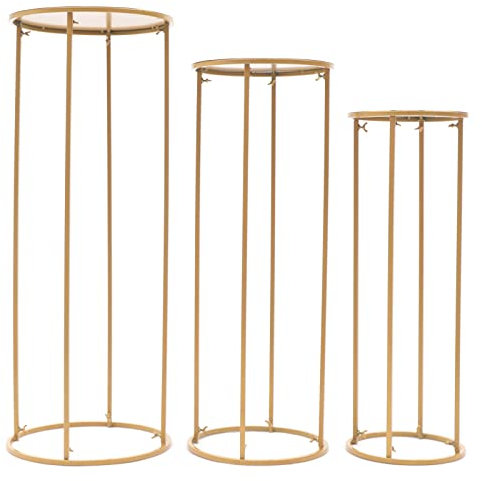 panfudongk Blomställ växtställ blom- och växtstativ, blomstativ för bröllop och utomhus metall guld bröllopsdekoration, elegant pelarstil för banketter, öppningsceremonier, hotell