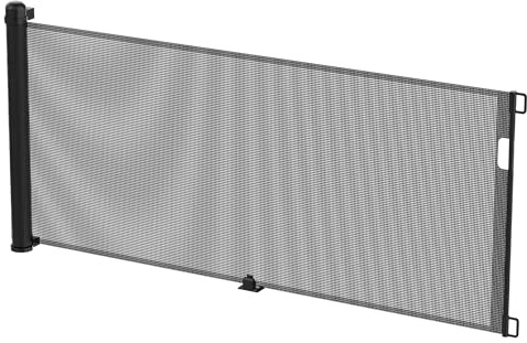 LZQ Dörrskyddsgaller, trappskyddsgaller rulle för spädbarn och husdjur, 0–300 cm, 87 cm högt babyavstängningsgaller, lämpligt för trappor/dörrar/inomhus och utomhus, svart