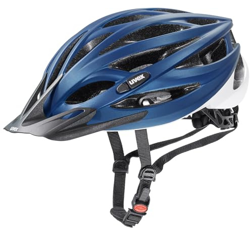 uvex oversize - säker allroundhjälm för kvinnor och män - individuell justerbar passform - tvättbar innerstoppning - blue-white matt - 61-65 cm