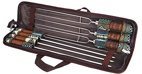 Aladeno Brochetas para Barbacoa, 7 Piezas Brochetas de Kebab para Asar Brocheta de Palo para Asar en Forma de U de Acero Inoxidable, Tenedor de Barbacoa Reutilizable para Cocina,