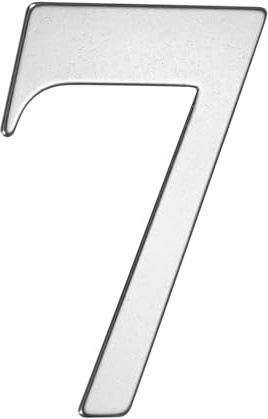 M METERXITY 1-Pack Self-adhesive House Number, 4 Inch 304 Stainless Steel Mailbox Number Address Number for House/Office/Hotel/Farmhouse, House Number for Outside [Number 7, Silver]