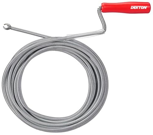 Dekton 5m Flexible Drain & Pipe Unblocker-Removes Clogging Caused By Hair & Dirt| Ideal For Cleaning Kitchen Sinks, Bathroom, Syphons| Long, Flexible Spiral Tools| Unblocks Drain Without Chemical Aids