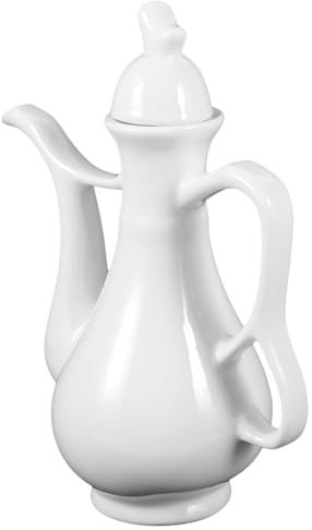 OKUMEYR Ceramic Wine Jug 280ml Chinese Style Wine Kettle with Handle for Restaurant Dining and Home Beverage Serveware