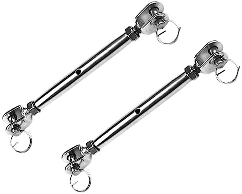 MUCKLILY 2pcs Jaw Turnbuckle Stainless Steel Cable Turnbuckle Rigging High Strength