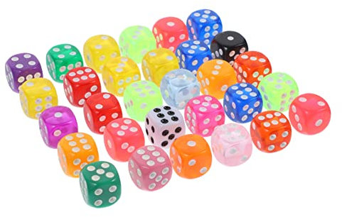 COSMEVIVI 30pezzi Dadi in Resina Dadi Da Gioco Da Tavolo Cubici Multi-faccia Oggetti Di Scena Per Giochi Numerati Grandi