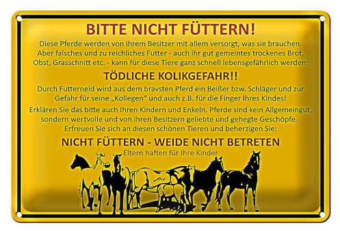Bitte nicht füttern | Warnschild | Pferdeweide | 20 cm x 30 cm