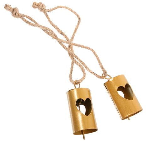 ERINGOGO 2stücke Vintage Metall Glöckchen Für Weihnachten Dekorative Kuhglocken Für Indoor Und Outdoor Für Festliche Anlässe Und Heimdekoration Hollow Heart Design
