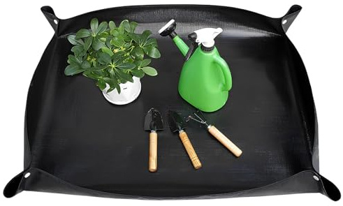 Tapis de Jardinage Imperméable, 100x100 cm Noir Tapis de Rempotage Jardin Pliable Plantation de Fleurs pour Jardin, Rempotage, Plantes Succulentes, Semis