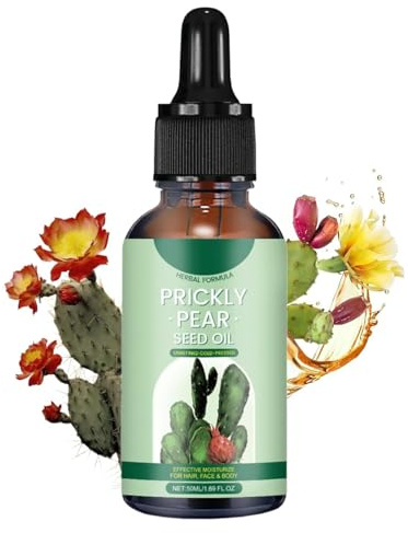 Prickly Pear Seed Oil, Organic Cold Pressed, 50 ml Prickly Pear Seed Oil, Natural Cold-Pressed Cactus Pear Oil, Natural Prickly Pear Oil Face Oil, for Firming Moisturising for All Skin Types (1 Piece)