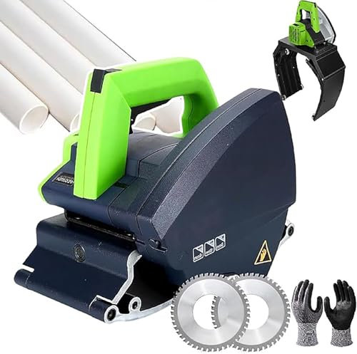 Tagliatubi Elettrico, tagliatubi Elettrico, Taglio Tubi Multifunzionale, con Fissaggio di precisione su rotaia, for Tubi in plastica e Metallo(200mm)