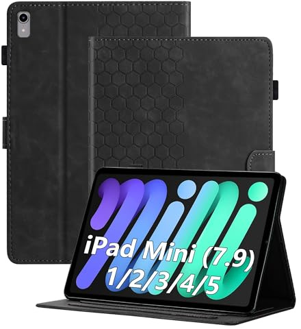 Cicili Hülle für iPad mini 7.9 Flip Case Cover für iPad mini 5. 4. 3. 2. 1. Generation, Schützhülle iPad mini 7,9 Zoll Tablet Folio Schutzhülle mit Tasche Ständer PU Lederhülle - Schwarz