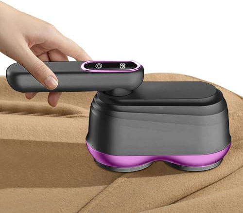 Lint Remover | Rechargeable Electric Trimmer with Two Heads for Furniture | Laundry Supplies for Carpet Linen Wool Sweater Clothes Shoes Bedroom Travel Fleece