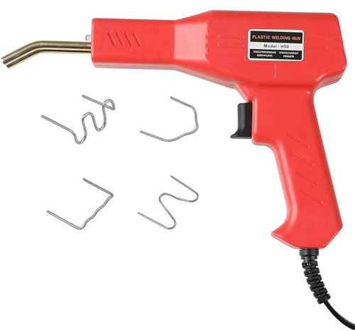Soldador de plástico Máquina de Soldadura de plástico con Grapadora Caliente de 50 W, Kit de reparación de Parachoques de Coche, Pistola de Grapas Caliente(Plug)