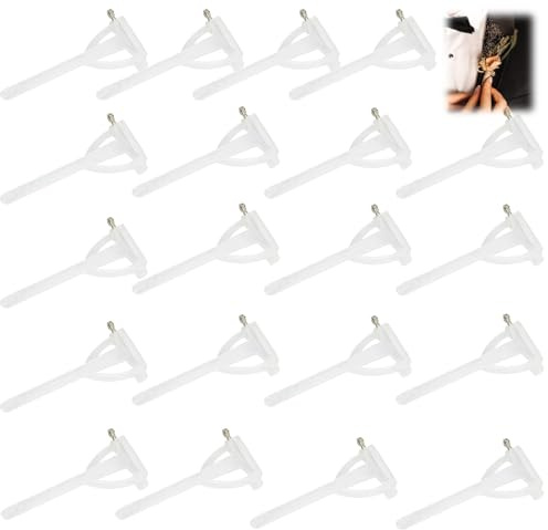 20 Pcs Transparent Triangle Brooch Pin Hangers for Corsage – Buttonhole Corsage Pins Boutonniere Brooch Pin T Pins for Wedding Button Holes Flowers/Party Safety Pins