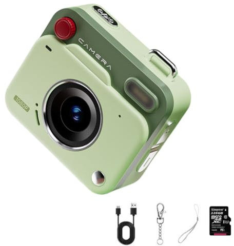 Mini cámara digital 1080P HD Retro CCD fotografía videocámara con pantalla IPS de 1.77 pulgadas, 8000 x 6000 fotos de alta resolución, cámara compacta portátil de bolsillo para estudiantes, viajes
