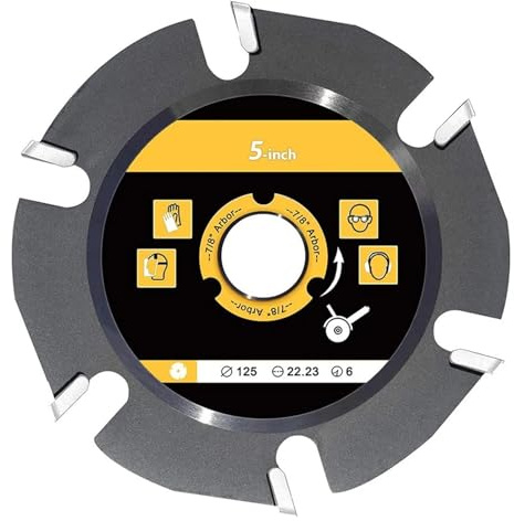 Disco da taglio for legno con smerigliatrice angolare da 6 denti da 5 pollici Lama for sega Disco in carburo for intaglio del legno Scultura Taglio modellante