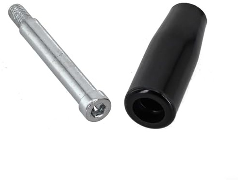 Zilimontt Poignée de volant rotative M6/M8/M10 avec tige filetée mâle, bouton tournant en plastique noir et métal pour fraiseuse, tour, meuleuse, équipement industriel (M8 x 63)