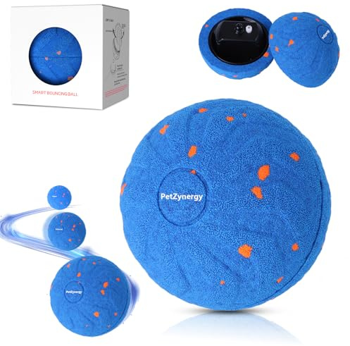 Interaktiver Hundeball Wicked Ball, Intelligentes Hundespielzeug Ball, Selbstbewegend & Rotierend mit 2 Spielmodi, E-TPU, IPX7 Wasserdicht, Wiederaufladbar, für Mittelgroße & Große Hunde (Blue)