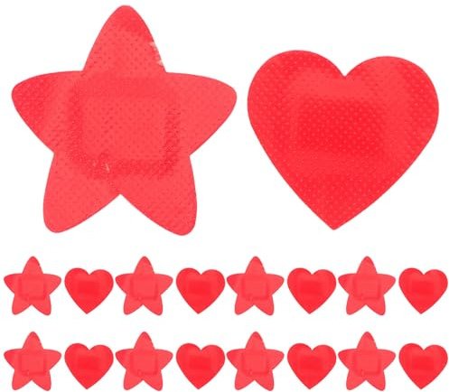 SHERCHPRY 30pcs Heart Star Shaped Bandages Breathable Adhesive Plasters Soft PE Fabric Wound Care for Boys Sensitive Skin Protection