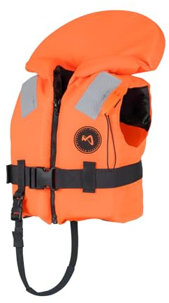 MESLE Rettungsweste 100N ohnmachtsicher nach DIN EN ISO 12402-4 | Schwimmweste für Kinder & Erwachsene 10–120 kg | Signalpfeife, Reflektoren, Drainagelöcher | ideal für Boot, Segeln & Wassersport
