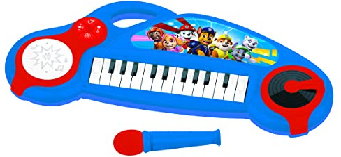 Lexibook Paw Patrol Pianoforte elettronico per Bambini con Effetti Luminosi, Microfono, Batteria, Altoparlante Incorporato, brani dimostrativi, Lettore DJ, Blu/Rosso, K704PALXB