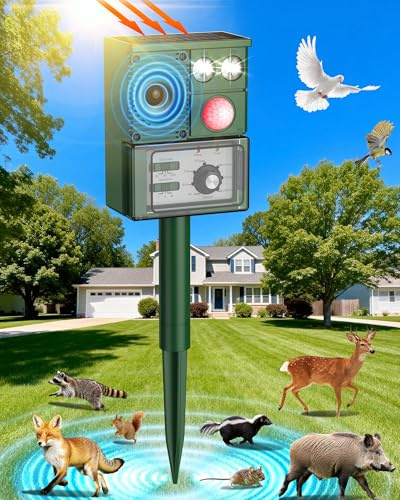 Vsyt 2026 Upgraded Solar Ultrasonic Animal Repellent, Cat Repellent Outdoor, Squirrel Repellent, Deer Repellent Devices, Dog, Raccoon, Skunk, Rabbit, Rodent, Coyote, Waterproof, PIR Sensor Dark Green