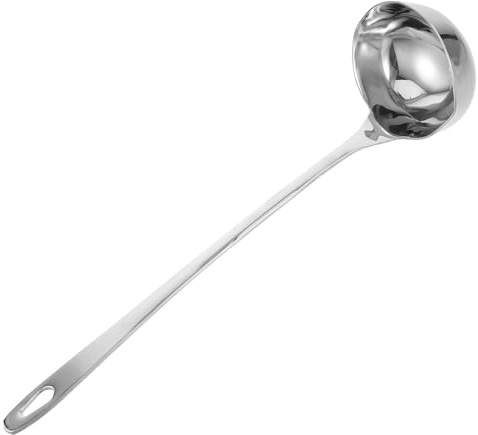 Abaodam Cucharón metálico para sopa con borde vertedor y doble, utensilio versátil para uso en restaurante y eventos variados