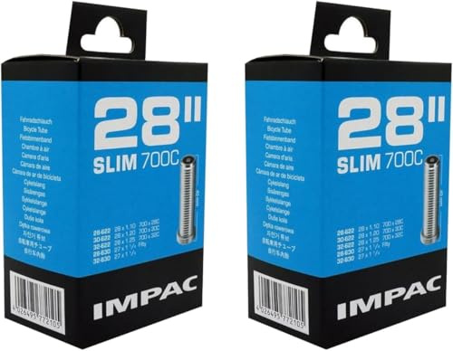 Impac 2pk Cykelrör 28 tum SLIM Schrader-ventil – 28x1.10, 28x1.20, 28x1,25, 27x1 1/4, 700x28c, 700x32c, 28-622, 30-622, 32, 32-62, 32, 32, 28-63 0, 32-630, 700c