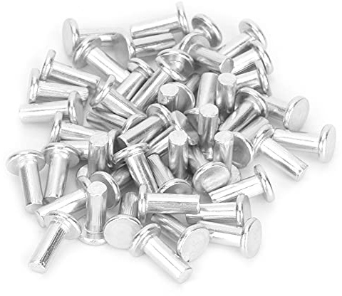 100 Stück Aluminium Nieten M4 Flachkopf Vollniet M4x10mm für Metall Holz DIY Werkzeug Reparatursets Hochwertige Verbindungselemente Schnellmontage Bastelbedarf