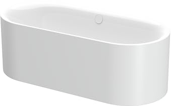 Bette Lux Oval Silhouette Badewanne freistehend, 170x75x45cm, 2 Rückenschrägen, 3465CFXXS, Farbe: Weiß - 3465-000CFXXS