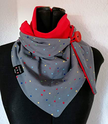 Sommer- Schaltuch, Dreieckstuch, mit Knopf, Wickelschal, Handmade in Germany