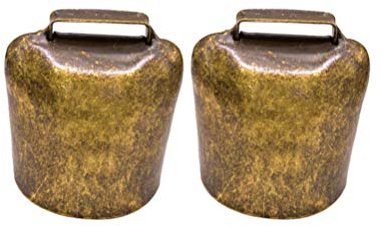 EXCEART Cattle and Sheep Bells - 2 StüCk GroßE Kuhglocken Aus Eisen Laut Und Elegant FüR Dekoration Anti-Diebstahl FüR Haustiere Und Nutztiere