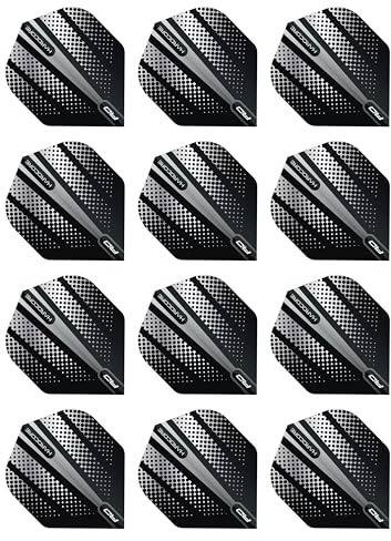 RÖD DRAGON Hardcore Radikal Black Flash Dart-flyg – 4 uppsättningar per paket (totalt 12 pilflygningar)
