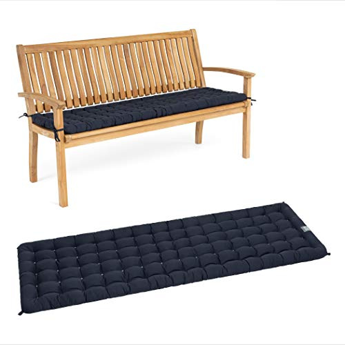 HAVE A SEAT Luxury - Sitzpolster für Gartenbank, Bequeme Gartenbankauflage - orthopädisch, wetterfest, waschbar bis 95° C - Made in Germany (140x48 cm, Marine Blau)