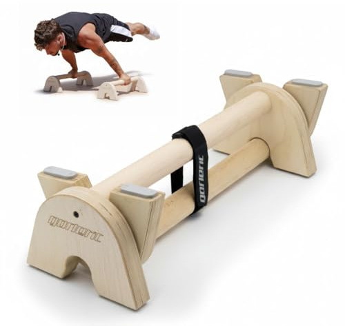 Gorletic Liegestütze, Calisthenics Parallelen aus Buchenholz, 42 cm, Paralleltraining im Park