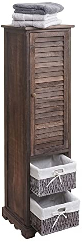 Mendler Badezimmerkommode HWC-H20 120x27x29cm - Shabby braun | Badezimmer, Schrank, Badschrank, Badregal