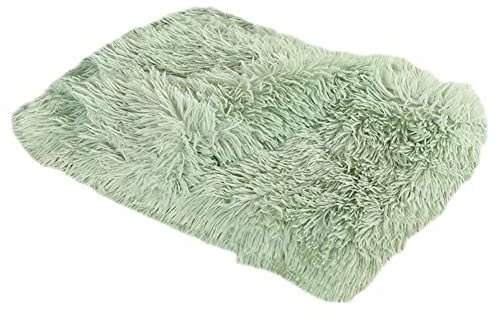 GUOCU Hundedecken Flauschig Plüsch Katzendecke Super Softe Weiche Warme Einfarbig Doppeilseitige Haustierdecke Weiche Fleecedecke Waschbare, Bett Decken für Hunde Und Katze,Grün,100×75cm