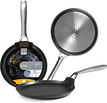 IBILI Titan Crepe Pan, 22 cm, Cast Aluminium, Non-Stick, Suitable for Induction Hobs