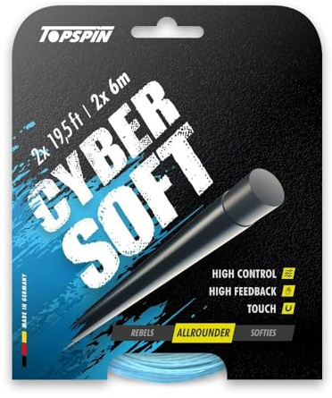 Topspin Tennissaite Cyber Soft - 12m 'Everybody´s Darling' Tennis-Saite für exzellente Kontrolle