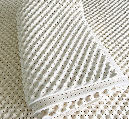2.4 Green Natural Organic Egg Crate Latex Mattress Topper California King Size - Soft Plush Pillow Top - GOLS Certified Convoluted Foam - Pressure Point Back Pain Relief Sleep Cool Bed Pad