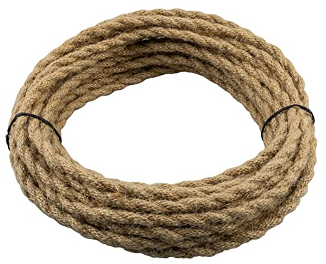 URCIANOW Textilkabel 2-adrig 10 M (18AWG / 2x0,75 mm²) – Antik-Stil Hanfseil-Lichtkabel für Vintage-Lampen, Kronleuchter, DIY & Elektroinstallation