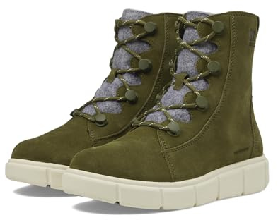 SOREL Women's Explorer lll Joan Waterproof Boot - Utility Green, Chalk - 7