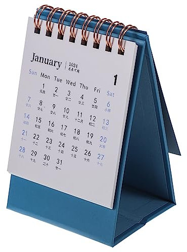 Lurrose Tischkalender für 2024 Dekorativer Standkalender Kalender Monatsansicht Büro-tischkalenderfunktion