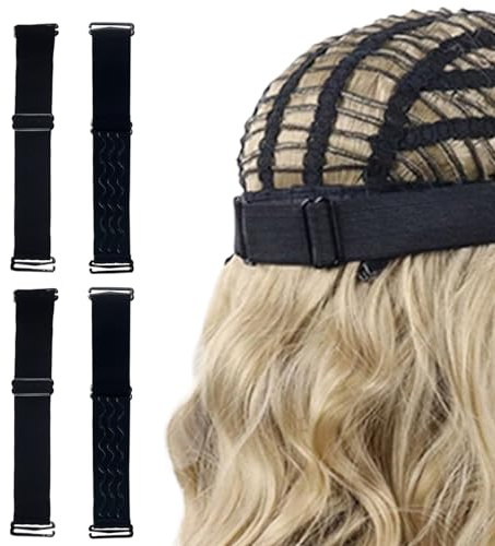 Wig Band Wig Grip Elastic Bands For Wig 4Pcs Elastic Bands for Wig Detachable Wig Grip Adjustable Wig Bands No Slip Wig Grip Band Accessories for Glueless Wig Sewing Making Wig Cap